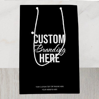 Custom Logo Black Business Geschenktasche Mittlere Geschenktüte