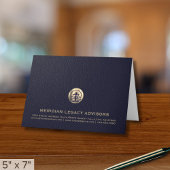 Custom Logo Blue Gold Dankeschön Card