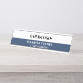 Custom Logo Blue Schreibtischnamensplakette (Vorderseite )