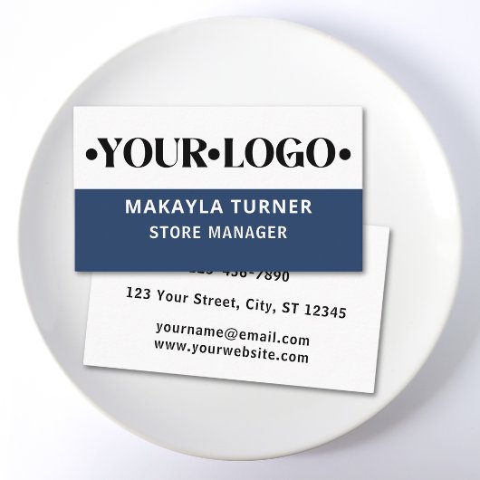 Custom Logo Blue Visitenkarte