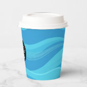 Custom Logo Blue Waves Papier Cup 8oz Pappbecher (Links)
