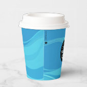 Custom Logo Blue Waves Papier Cup 8oz Pappbecher (Rechts)