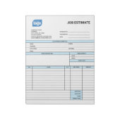 Custom Logo Business Job Estimate Form Notepad Notizblock (Rotiert)