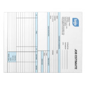 Custom Logo Business Job Estimate Form Notepad Notizblock (Vorderseite)