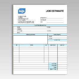 Custom Logo Business Job Estimate Form Notepad Notizblock