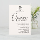 Custom Logo Business Open House Invitation Einladung (Stehend Vorderseite)