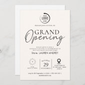 Custom Logo Business Open House Invitation Einladung (Vorne/Hinten)