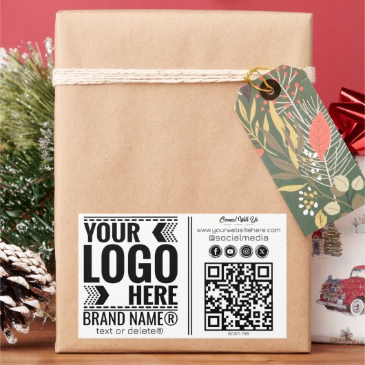 Custom Logo, Business or Brand Logo Personalized  Rechteckiger Aufkleber (Feiertag)