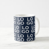 Custom Logo Business or Company on Navy Blue Kaffeetasse (VorderseiteRechts)