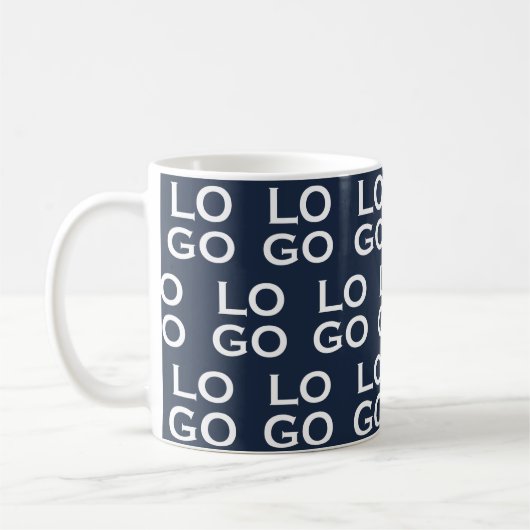 Custom Logo Business or Company on Navy Blue Kaffeetasse (Links)