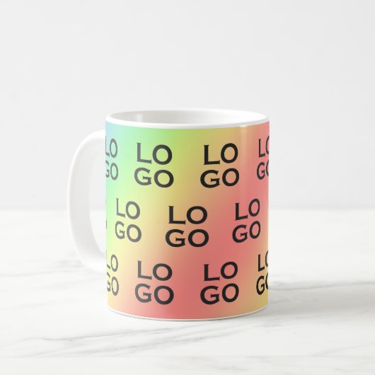 Custom Logo Business or Company on Rainbow Kaffeetasse (Vorderseite Links)