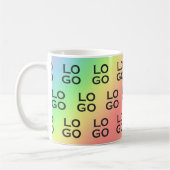 Custom Logo Business or Company on Rainbow Kaffeetasse (Links)