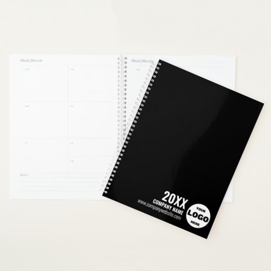 Custom Logo Business Planner 2026 - Schwarzweiß Planer (Anzeige)