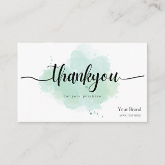 Custom logo business thank you for your purchase visitenkarte