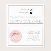 Custom Logo Chic Cafe Barista Social Media Icon Visitenkarten (Außenseite Aufgefaltet)