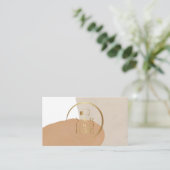 Custom Logo Circle Handmade Schmuck Pampas Sand Visitenkarte (Stehend Vorderseite)