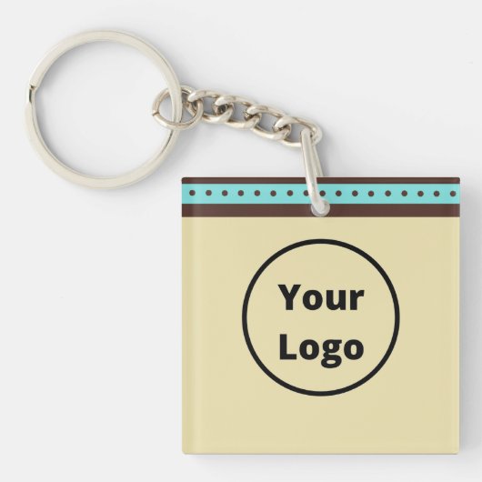 Custom Logo Circles and Stripes pattern Schlüsselanhänger (Vorderseite)