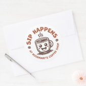 Custom Logo Coffee Shop Cafe Product Labels Runder Aufkleber (Umschlag)