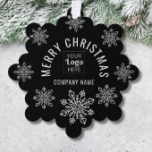 Custom Logo Company Name Snowflake Merry Christmas Ornament Karte