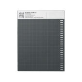 Custom Logo, Dark Engineering Graph Paper Grid Pad Notizblock (Rotiert)