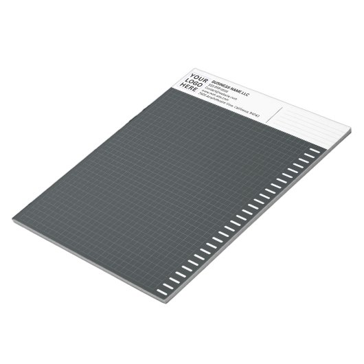 Custom Logo, Dark Engineering Graph Paper Grid Pad Notizblock (angewinkelt)
