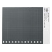 Custom Logo, Dark Engineering Graph Paper Grid Pad Notizblock (Vorderseite)