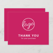 Custom Logo Dark Pink Budget Thank You Card (Vorne/Hinten)