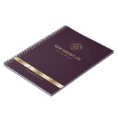 Custom Logo Elegant Burgundy Red Gold Notizblock (Linke Seite)