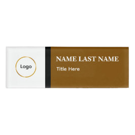 Custom Logo Elegant Dusty Blue White Magnet Namenschild