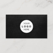 Custom logo elegant luxury black leather visitenkarte (Vorderseite)