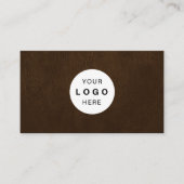 Custom logo elegant luxury brown leather visitenkarte (Vorderseite)