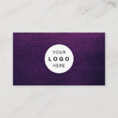 Custom logo elegant luxury purple leather visitenkarte (Vorderseite)