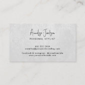 Custom logo elegant luxury white leather  visitenkarte (Rückseite)