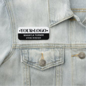 Custom Logo Employee Black White Namensschild (Beispiel)