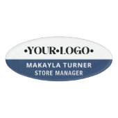 Custom Logo Employee Blue Namenschild (Vorderseite)