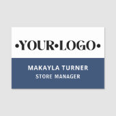 Custom Logo Employee Blue Namensschild (Vorderseite)