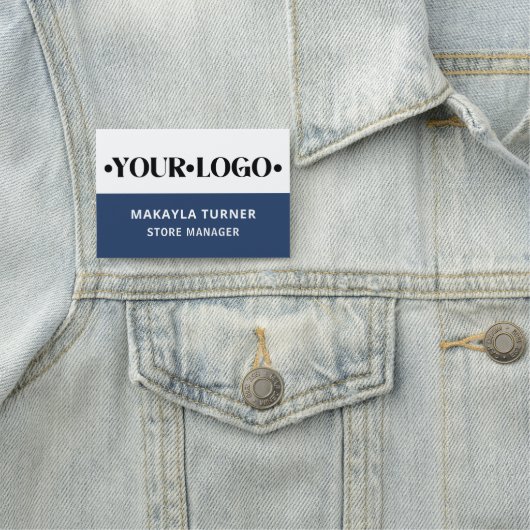 Custom Logo Employee Blue Namensschild (Beispiel)