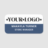 Custom Logo Employee Blue Namensschild (Vorderseite)