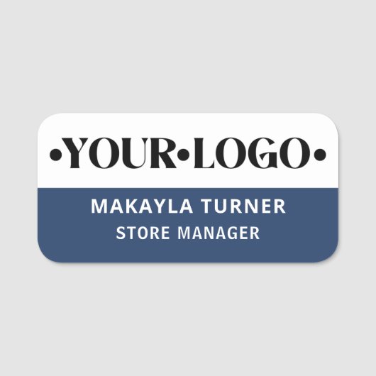 Custom Logo Employee Blue Namensschild (Vorderseite)