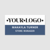 Custom Logo Employee Blue Namensschild (Vorderseite)