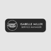 Custom Logo Employee Magnetic Or Safety Pin Black Namensschild (Vorderseite)