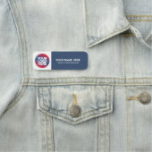 Custom Logo Employee magnetic or safety pin Namensschild (Beispiel)