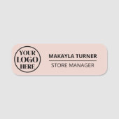 Custom Logo Employee Magnetic Or Safety Pin Pink Namensschild (Vorderseite)