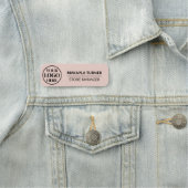 Custom Logo Employee Magnetic Or Safety Pin Pink Namensschild (Beispiel)