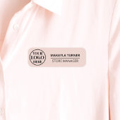 Custom Logo Employee Magnetic Or Safety Pin Pink Namensschild