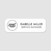 Custom Logo Employee Magnetic Or Safety Pin White Namensschild (Vorderseite)