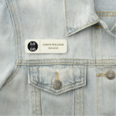 Custom Logo Employee Minimalist Ivory Namensschild (Beispiel)