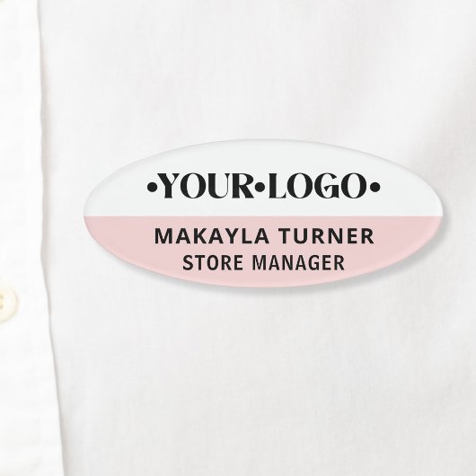 Custom Logo Employee Pink Namenschild