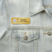 Custom Logo Employee Staff Safety Pin Gold Namensschild (Beispiel)