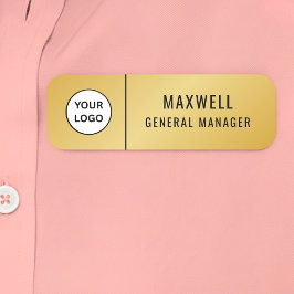 Custom Logo Employee Staff Safety Pin Gold Namensschild